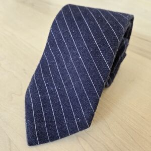 🇬🇧Ted Baker Dark Blue Cotton Pinstripe Tie